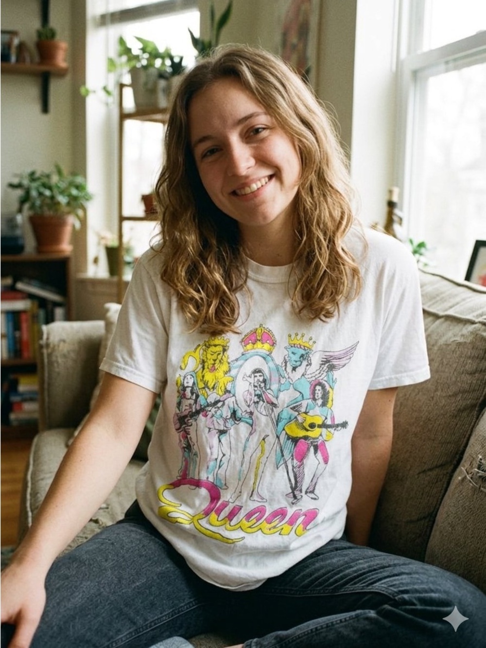 Queen Graphic Tee - White Band T-Shirt